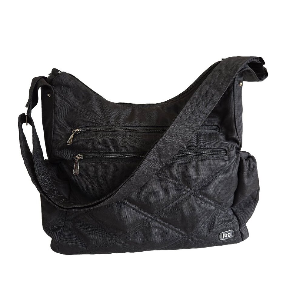 Lug Quilted Black Shoulder Bag